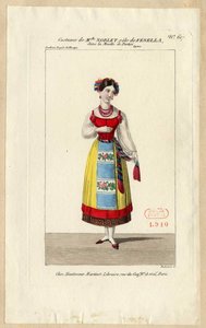 Senhorita Noblet como Fenella. Figurino para a ópera La muette de Portici, 1828. de Louis Maleuvre