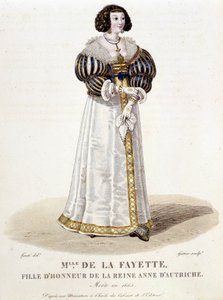 Marie-Madeleine (Marie Madeleine) Pioche de La Vergne, Condessa de Lafayette (Madame de la Fayette) (1634-1693), filha de honra da Rainha Ana da Áustria. Na "Galerie francaise de femmes célèbres".