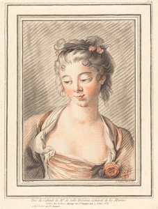 Busto de uma Jovem Mulher Olhando Para Baixo, 1773 ou posterior. de Louis Marin Bonnet