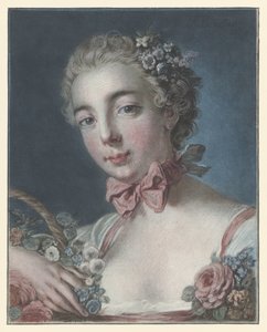 Retrato de Marie Amélie Baudouin como Flora chefe de flora de Louis Marin Bonnet