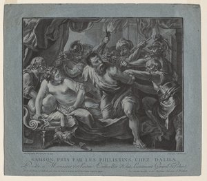 Sansão levado pelos filisteus na casa de Dalila de Louis Marin Bonnet