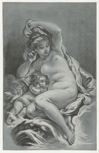 Vénus em Cupido
Vénus e Amor sobre um golfinho de Louis Marin Bonnet