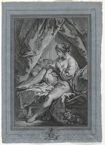 Jovem sentada em uma cama de Louis Marin Bonnet
