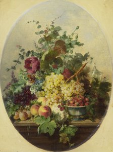 Natureza morta com frutos e flores de Louis Martinet