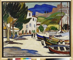 Boats on the Quay a Cassis Painting by Louis Mathieu Verdilhan (1875-1928) 1908 Menção obrigatória: Fondação de colecção no que diz respeito a de Provence, Marselha