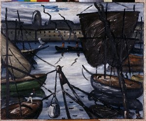 O velho porto. Pintura de Louis Mathieu Verdilhan (Louis-Mathieu Verdilhan