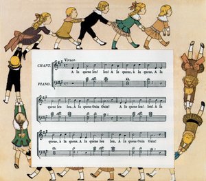 Partitura e ilustração da canção da criança 