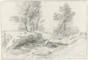 Grotte delle Capre aan de grens perto de Nemorosa en Fredda Viagem à Itália, Sicília e Malta - 1778 (título da série) de Louis Mayer