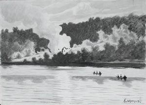 Fire Seen Seen From East Lyme, Connecticut, 1900. de Louis Michel Eilshemius
