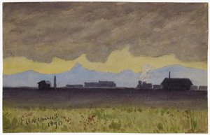 Paisagem de trem no Arizona, 1890. de Louis Michel Eilshemius