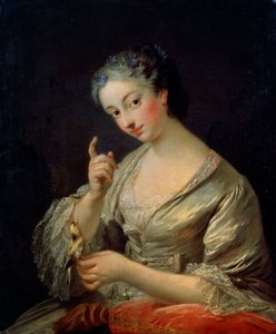 Senhora com um pássaro, século XVIII.