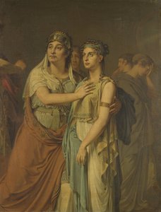 As atrizes Joanna Cornelia Ziesenis-Wattier (1762-1827) e Geertruida Jacoba Grevelink-Hilverdink (1786-1827) em Ifigênia (1674) de Jean Racine (1639-99)