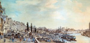 Vista do porto de São Paulo e do escritório de barcos aquáticos em 1782 Pintura Pastel de Louis de Lespinasse (1734-1808) 1782 Paris, Musee Carnavalet de Louis Nicolas de Lespinasse