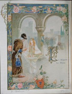 Santa Rosalina de Villeneuve (1267-1329) c.1900 (cor litho) de Louis Ollier