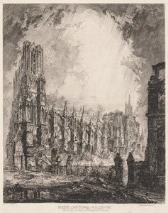 Catedral de Reims e ruínas do Palácio do Arcebispo de Louis Orr