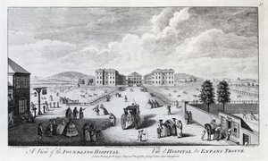 Uma vista do Hospital Foundling, gravado por Nathaniel Parr, 1750
