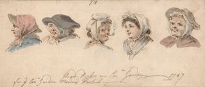Vestidos de cabeça em Covent Garden de Louis Philippe Boitard