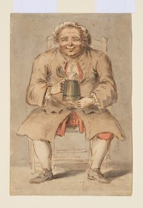 Homem sentado com uma caneca de Louis Philippe Boitard