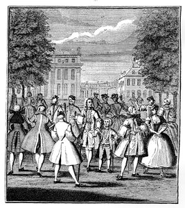 O Beau Monde em St Jamess Park, 1750. de Louis Philippe Boitard