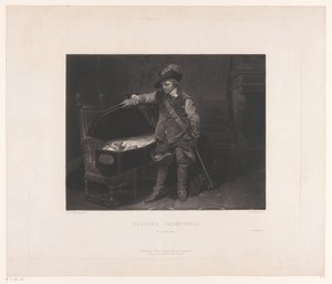 Oliver Cromwell no caixão de Charles I, rei da Inglaterra Oliver Cromwell. 30 de janeiro de 1649 (título no objeto) de Louis Pierre Henriquel Dupont