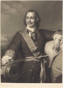 Pedro, o Grande da Rússia de Louis Pierre Henriquel after Paul Delaroche