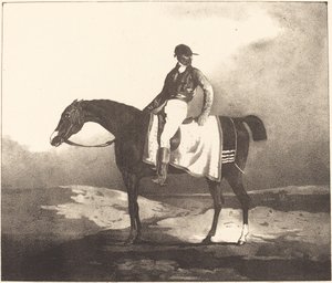 Cavalo e jóquei britânicos de Louis Pierre Marie Courtin after Théodore Gericault