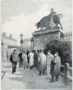 Grevistes no matadouro de la villette de Louis Remy Sabattier