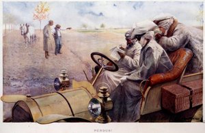 Perdido! Viajantes que procuram o caminho no campo. Gravura de Louis Remy Sabattier (1863-1935), início do século XX. Paris, Musee Carnavalet
