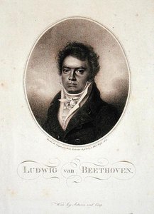 Ludwig van Beethoven (1770-1827) gravada por Blasius Hofel (1792-1963) 1814 (mezzotint) de Louis Rene (after) Letronne