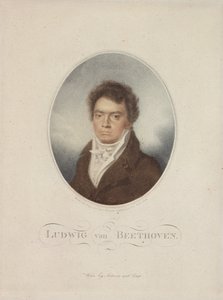 Lugwig van Beethoven (1770-1827) gravado por Blasius Hofel (1792-1863) 1814 (mezzotint) de Louis Rene Letronne