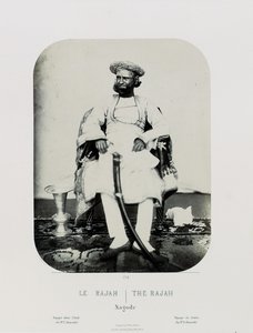 Um Royal Natch na Ilha de Jug Navas Oudeypour; O Rajah, c.1865-68 (impressão de albumina) de Louis Rousselet