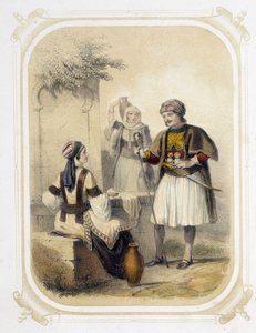 Habitantes da Grécia - no "Album du jeune voyageur", ilustrado por Louis Lassalle