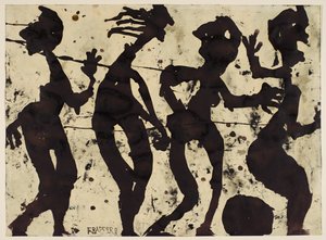 Brousse e Frapper, verso, c.1937-1942 (guache de óleo e tinta sobre papel)