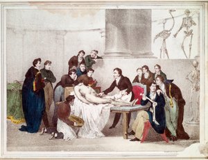 A Aula de Anatomia (litografia de Louis Thomas Bardel