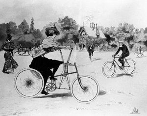 Les Vélocipédistes - por Louis Vallet, Bibl. des Arts deco de Louis Vallet