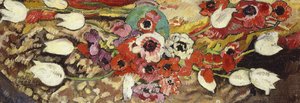 Anémonas e Tulipas Brancas; Anémonas e Tulipas Blanches de Louis Valtat