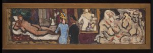 Estudos sobre a Vénus de Urbino e a Flora de Ticiano, realizados durante a exposição "Arte Italiana" no Petit Palais, primavera/verão de 1935 (óleo sobre cartão) de Louis Valtat
