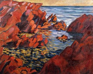 O Mar em Agay; La Mer a Agay, c.1917/1918 (óleo sobre tela) de Louis Valtat