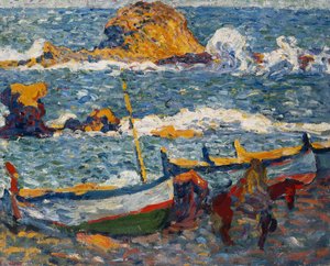 A Greve de Llanca, Espanha; La Greve de Llanca, Espagna, c.1896 (óleo sobre tela) de Louis Valtat