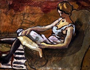 The Thinker, c.1916 (óleo sobre painel) de Louis Valtat