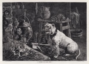 "Uma panela vigiada nunca ferve!" (gravura) de Louis Wain