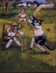 Gatos Jogando Críquete de Louis Wain