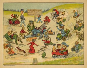 Gatos em vários automóveis. de Louis Wain