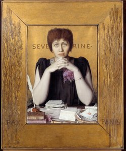 Retrato de Caroline Remy chamada Severine (1855 - 1929) jornalista francesa. Pintura de Louis Welden Hawkins (1849 - 1910) Ec. Ang