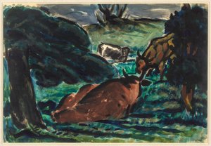 Cows Reclining, c1920s. de Louis Wiesenberg