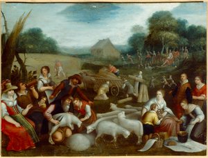 Verão (óleo sobre tela) de Louis de (circle of) Caullery