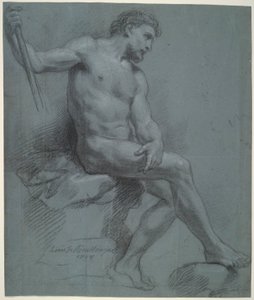 Sentados Nus Masculinos em Perfil de Louis de Boullogne the Younger