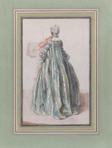 Mulher a tocar violino, vista de trás, ca. 1758-59.