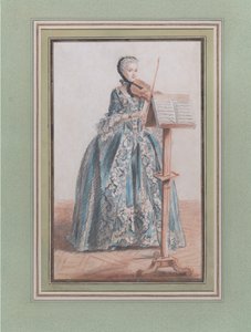 Mulher a tocar violino, Vista da Frente, ca. 1758-59.