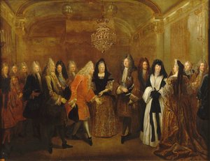 Luís XIV recebe o príncipe Augusto, futuro rei da Polônia e eleitor da Saxônia, ca 1714.